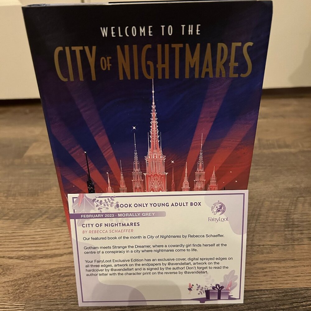 City of Nightmares by Rebecca Schaeffer Fairyloot Hardcover Special Edition